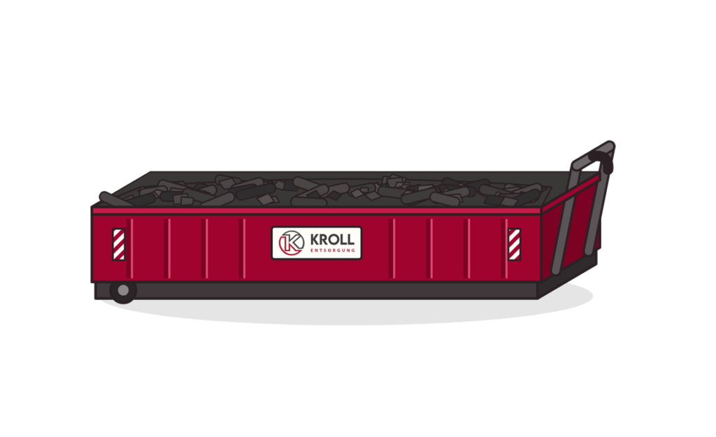 13 m³ Abrollcontainer für Dachpappe