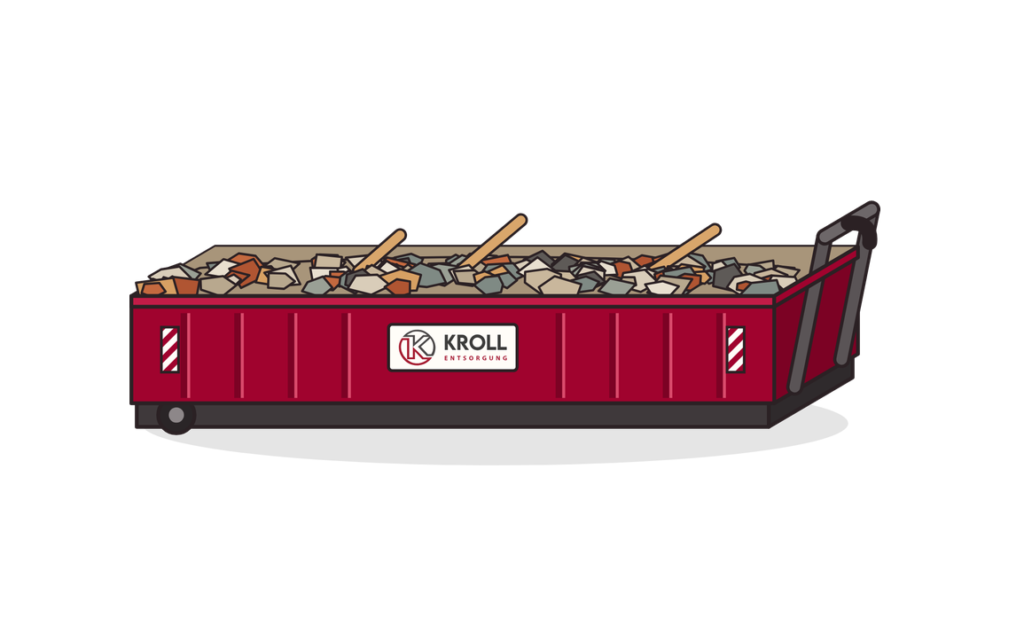 13 m³ Abrollcontainer für Bauschutt