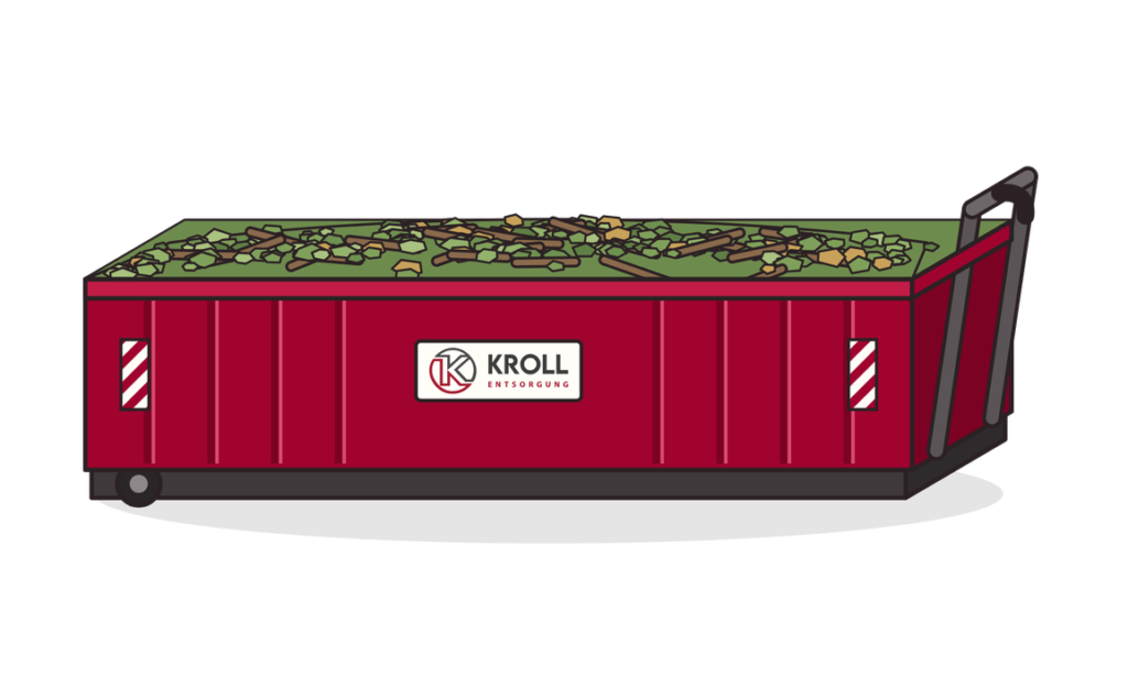 22 m³ Abrollcontainer für Grünschnitt