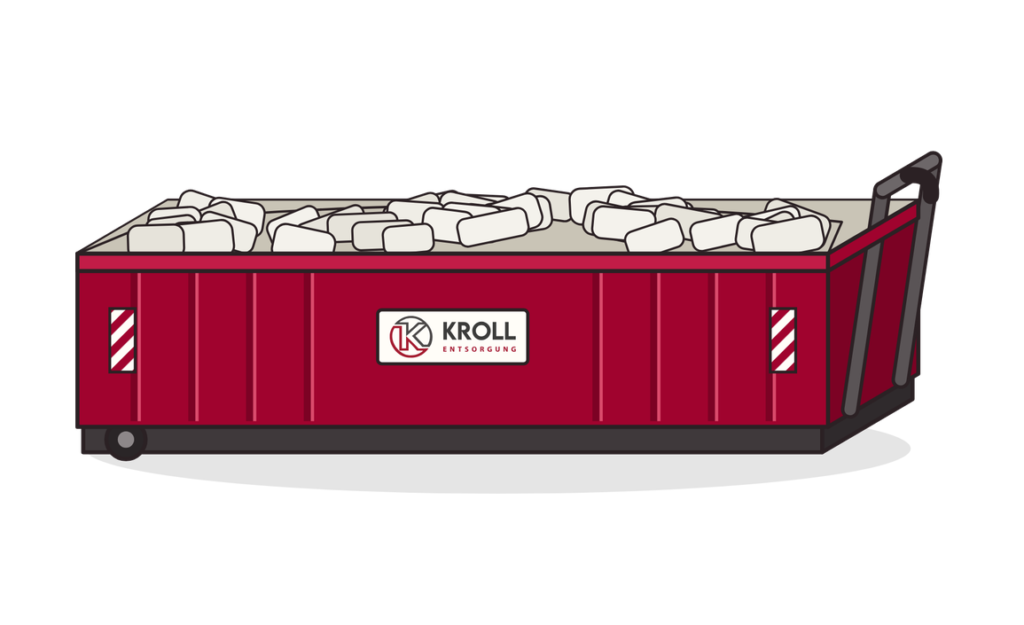 22 m³ Abrollcontainer für Mineralwolle
